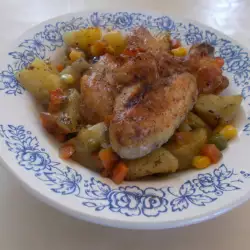 Пилешко на фурна с картофи