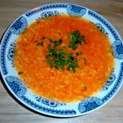 Супа от червена леща с ориз