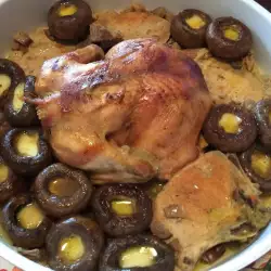Печено пиле с кашкавал