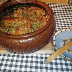 Гювеч с ориз и зеленчуци