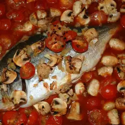 Задушена риба със зеленчуков бульон