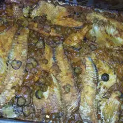 Скумрия на фурна с кисели краставички