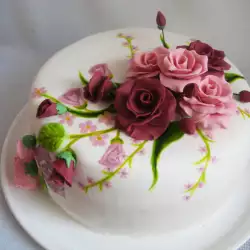 Рисувана торта с цветя