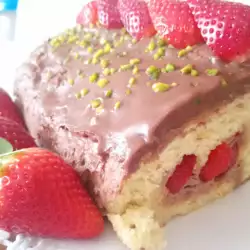 Десерт с ягоди и течен шоколад
