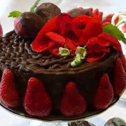 Шоколадова торта с ягоди и бисквити