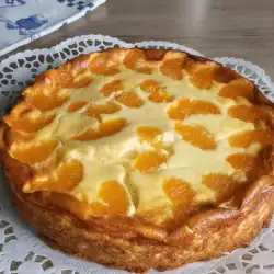 Десерт с извара и мандарини