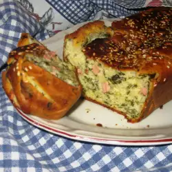 Солен кекс с лапад, колбас и семена