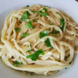 Вегетариански спагети с бульон