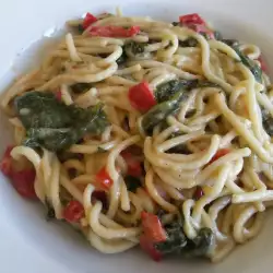 Вегетариански спагети с олио