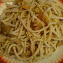 Вегетариански спагети с чесън