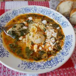 Спаначена супа с яйца и фиде