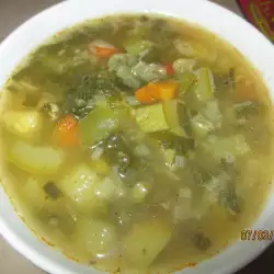 Спаначена супа със зеленчуци