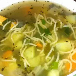 Диетична зеленчукова супа с рукола, глухарчета и лопуш