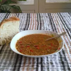 Супа от червена леща с целина