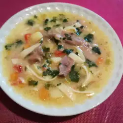 Супа с патешки маншон и талиатели