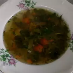 Спаначена супа със зелен лук
