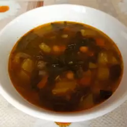 Спаначена супа с лук