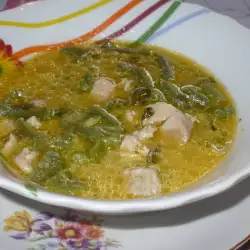 Свинска супа със зелен лук