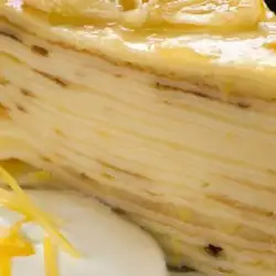 Палачинкова торта с яйчен крем и мак