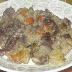 Телешко със зеленчуци и ориз на фурна