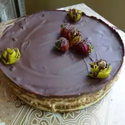 Торта с бананов крем и шоколадова глазура