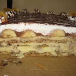 Бананова торта с пудра захар
