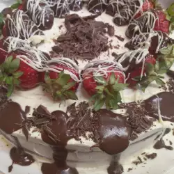 Ягодова торта с течен шоколад