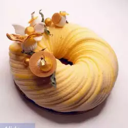 Десерт с малини без яйца