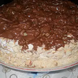 Торта с праскови и шоколадов крем