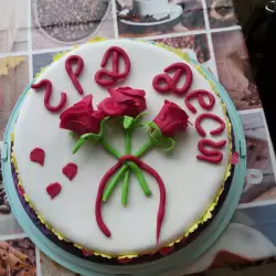Торта за рожден ден с рози от фондан