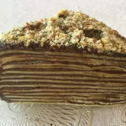 Палачинкова торта с течен шоколад