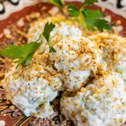 Тракийска салата с орехи и чесън