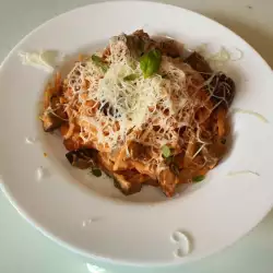 Вегетариански спагети с босилек