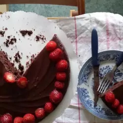 Шоколадов десерт с ягоди