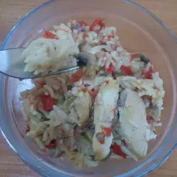 Заек с ориз и зеленчуци