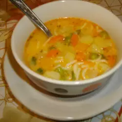 Пъстра зеленчукова супа с тиква
