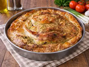 Баница със спанак, извара и сирене