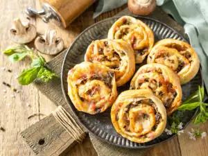 Бутер рулца с гъби и кашкавал