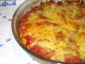 Печени чушки със сирене и кашкавал