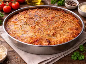 Класически макарони с кайма и бешамел на фурна