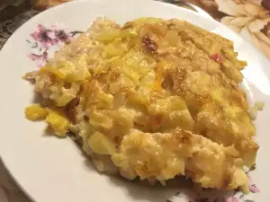 Мусака от тиквички и ориз със заливка