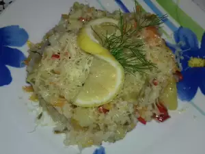 Ориз с моркови и брюкселско зеле на пара