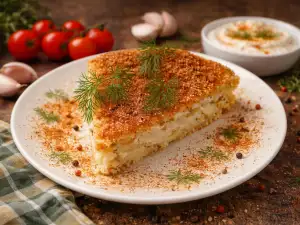 Пататник със сирене и праз на фурна