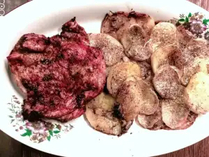 Пилешка пържола на еър фрайър с картофи Буланже