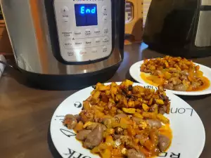 Пилешки сърца с гарнитура в Instant Pot