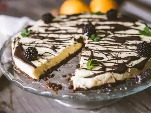 Постна портокалова торта без захар и печене