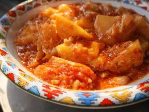 Постна картофена яхния с жълт фасул