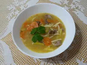 Бърза свинска чорба със зеленчуци