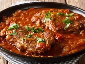 Крехко телешко с лук и домати (Swiss Steak)