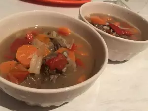 Супа с телешки дроб и оризов кускус